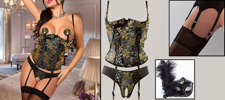 Exclusives zweiteiliges Ouvert Corsage Set für ein einzigartiges Dekolleté!